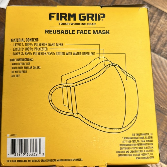 Firm Grip Reusable Face Mask (16-Pack) New With Tags - Picture 3 of 4